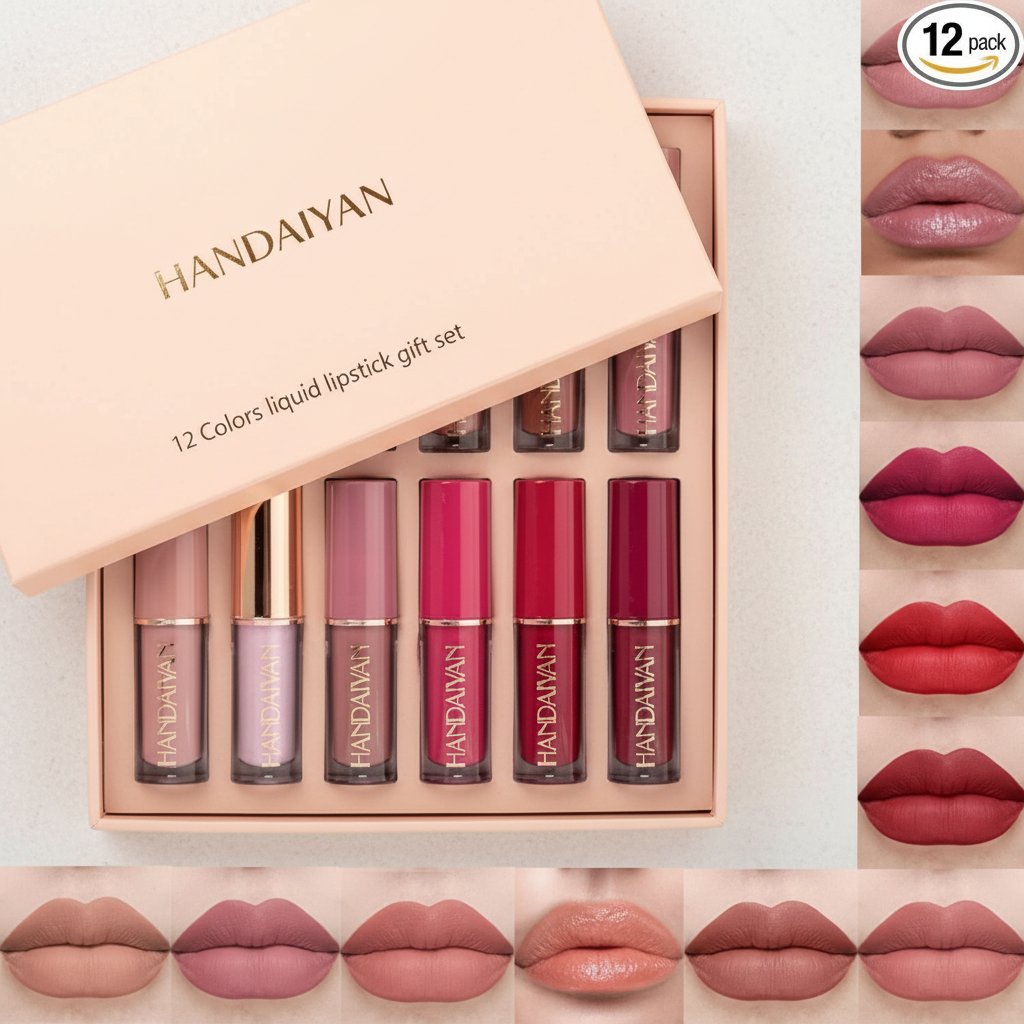 Velvet Matte Liquid Lipstick Set 12Pcs